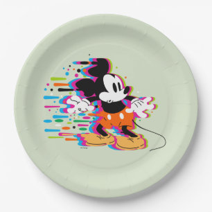 Assiettes En Carton Guerre de peinture de Mickey Mouse