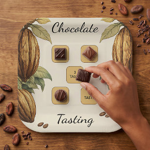 Assiettes En Carton Guide de dégustation de chocolat style vintage