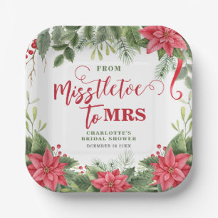 Assiettes En Carton Guimauve pour Mme Winter Poinsettia Baby Shower