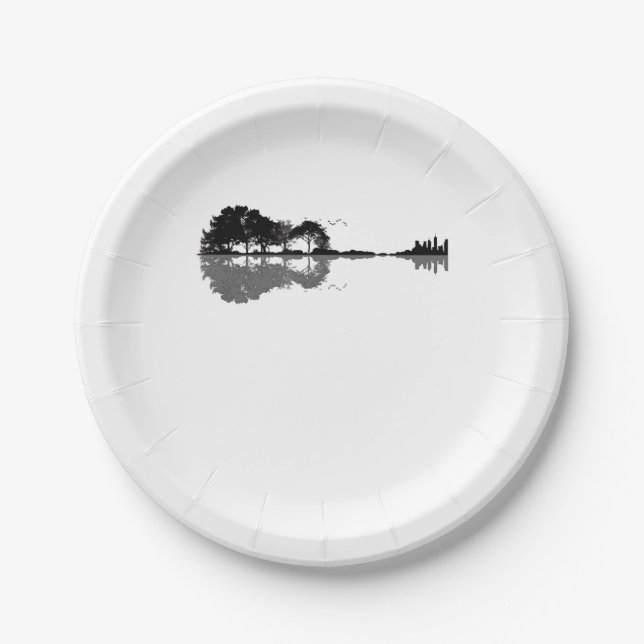 Assiettes En Carton Guitare acoustique Nature Est Musique Basse Guitar (Devant)
