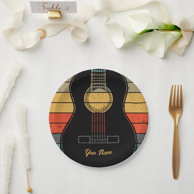 Assiettes En Carton Guitare classique (Mariage)