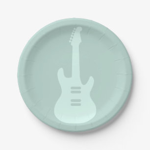 Assiettes En Carton Guitare électrique COULEUR PERSONNALISÉE