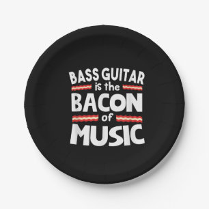 Assiettes En Carton Guitare Lover Basse Guitare Est Bacon De Musique