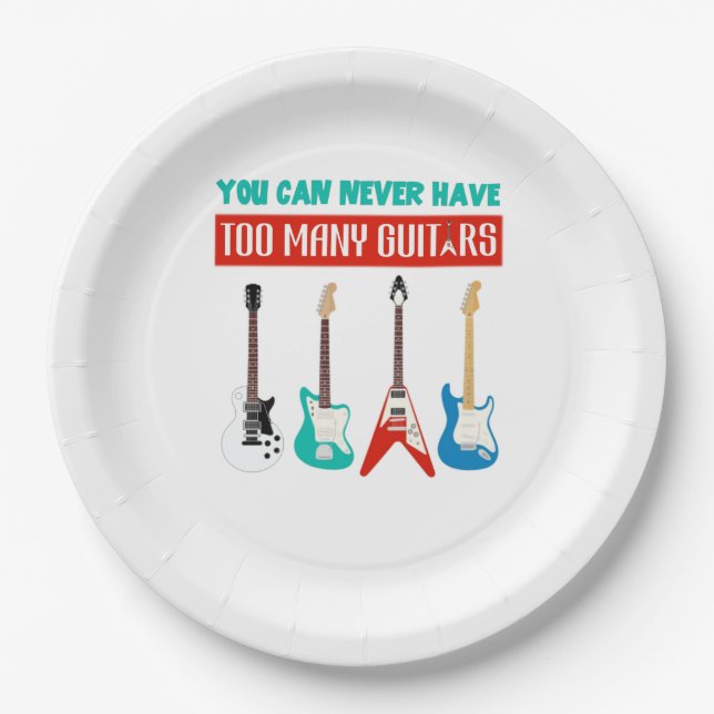 Assiettes En Carton Guitare Lover| Vous Ne Pouvez Jamais Avoir Beaucou (Devant)