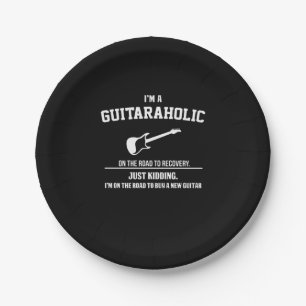 Assiettes En Carton Guitariste Je Suis Guitaraholique Anniversaire