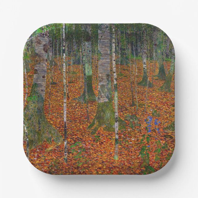 Assiettes En Carton Gustav Klimt - Bois de bouleau (Recto)