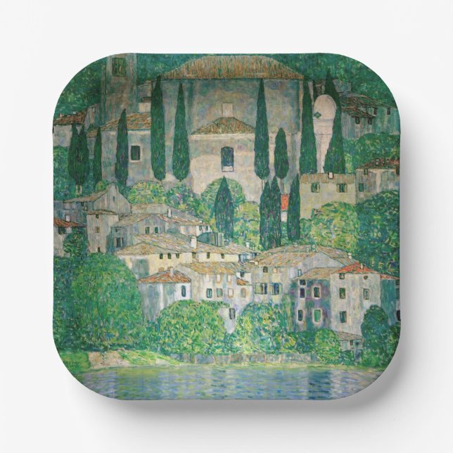 Assiettes En Carton Gustav Klimt - Église à Cassone (Recto)