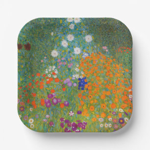 Assiettes En Carton Gustav Klimt - Jardin des fleurs