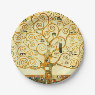Assiettes En Carton Gustav Klimt L'Arbre De Vie Art Nouveau Vintage