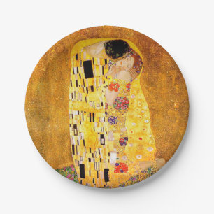 Assiettes En Carton Gustav Klimt "le baiser"