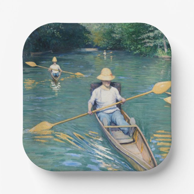 Assiettes En Carton Gustave Caillebotte - Skiffs on the Yerres (Recto)