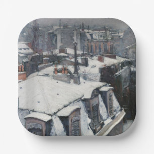 Assiettes En Carton Gustave Caillebotte - Toits sous la neige