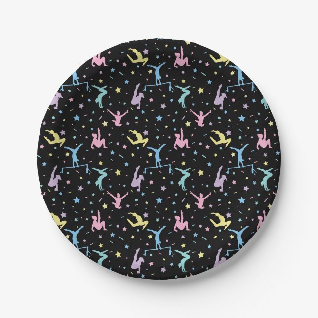 Assiettes En Carton Gymnastique féminine Gymnastique féminine avec éto (Devant)
