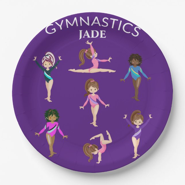 Assiettes En Carton Gymnastique personnalisation gymnaste PAPIER PLATE (Devant)