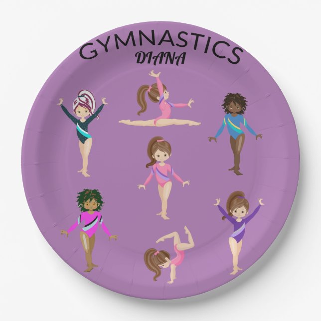 Assiettes En Carton Gymnastique personnalisation gymnaste PAPIER PLATE (Devant)