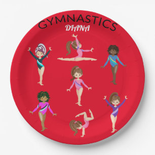 Assiettes En Carton Gymnastique personnalisation gymnaste PAPIER PLATE