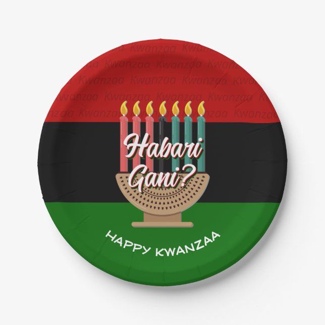 Assiettes En Carton HABARI GANI Kwanzaa (Devant)