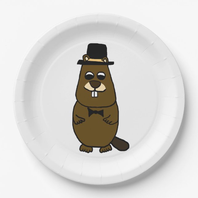 Assiettes En Carton Habille Groundhog (Devant)