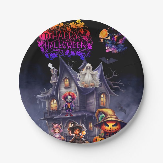 Assiettes En Carton Halloween (Devant)