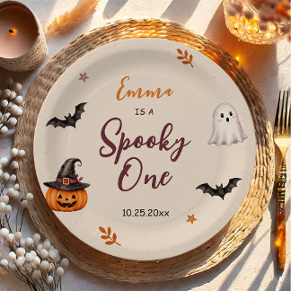 Assiettes En Carton Halloween 1st Birthday Girls Ghost