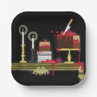 Assiettes En Carton Halloween Alice dans la plaque à thé du pays des m