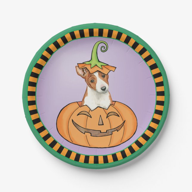 Assiettes En Carton Halloween Basenji (Devant)