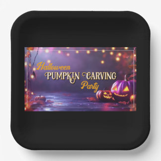 Assiettes En Carton Halloween Citrouille Carving Party Plaque