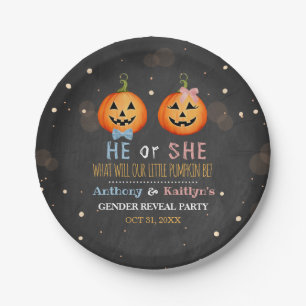 Assiettes En Carton Halloween Citrouille Genre Revela Party