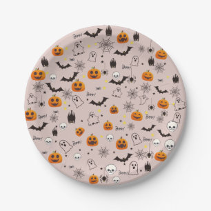 Assiettes En Carton Halloween de Boo Ghost