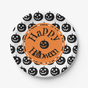 Assiettes En Carton Halloween design Citrouille moderne