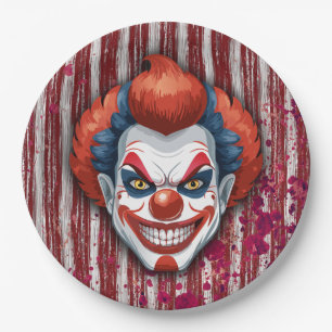 Assiettes En Carton Halloween du Carnaval de Clown déplaisant