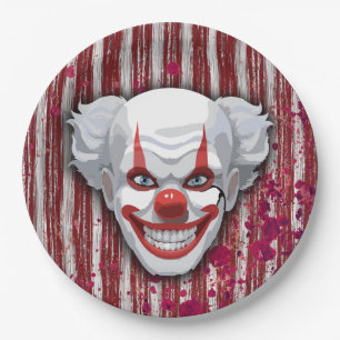 Assiettes En Carton Halloween du Carnaval de Clown déplaisant