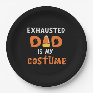 Assiettes En Carton Halloween Exhausted Dad is My Costume Birthday