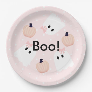 Assiettes En Carton Halloween Ghost GIrl & Citrouille Anniversaire Pap