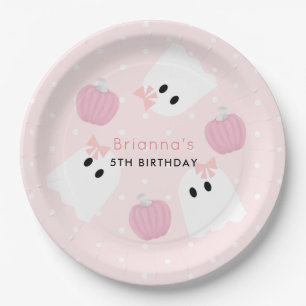 Assiettes En Carton Halloween Ghost GIrl & Citrouille Anniversaire ros