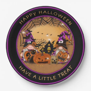 Assiettes En Carton Halloween Gnones Citrouille Spiderweb Haunted Hous