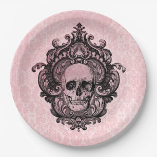 Assiettes En Carton Halloween gothique rose victorien