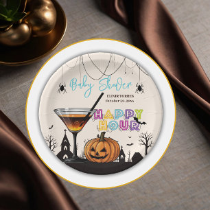 Assiettes En Carton Halloween Happy Hour Citrouille Cocktail Baby show