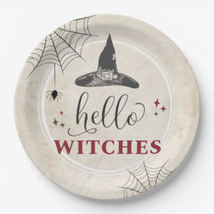 Assiettes En Carton Halloween Hello Witches Funny Bachelorette Party