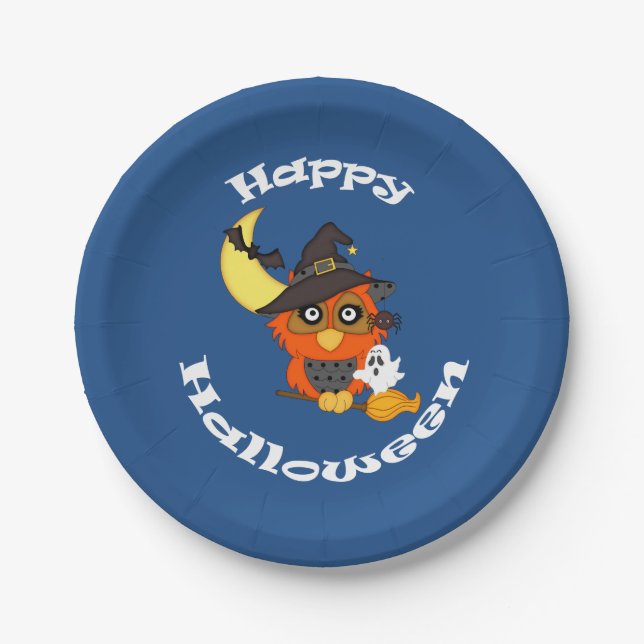 Assiettes En Carton Halloween Hoot Owl (Devant)