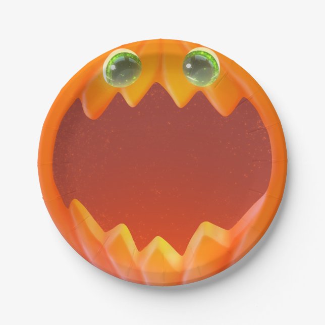 Assiettes En Carton Halloween Kids Party Pumpkin Paper Plate (Devant)