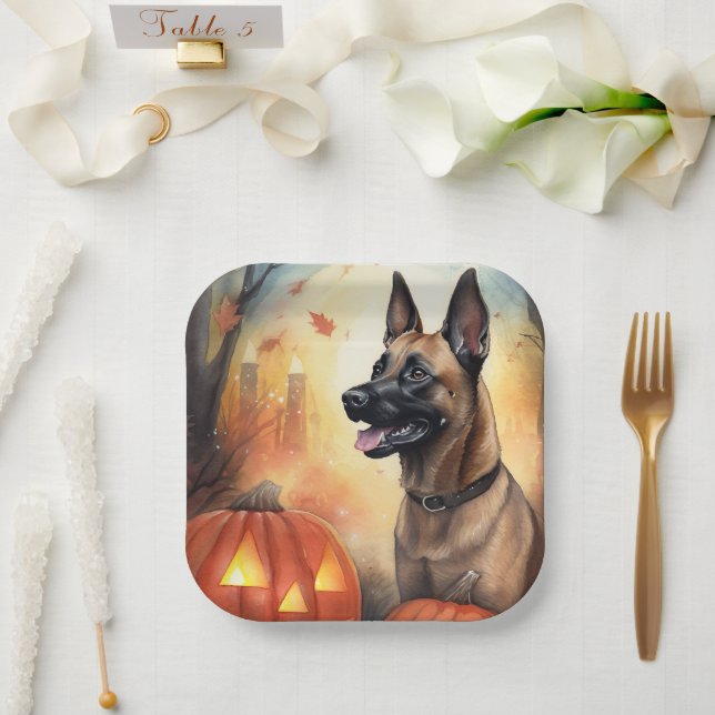 Assiettes En Carton Halloween Malinoi Belge Avec Peur Citrouille (Mariage)