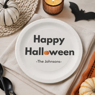 Assiettes En Carton Halloween Minimaliste Moderne – Personnalisé