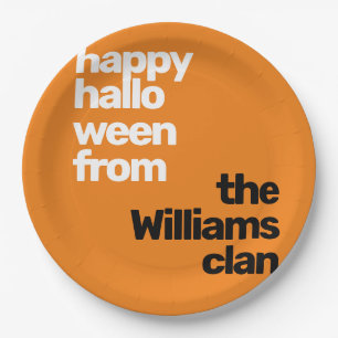 Assiettes En Carton Halloween minimaliste simple moderne parti orange