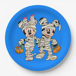 Assiettes En Carton Halloween Mummy Mickey & Minnie