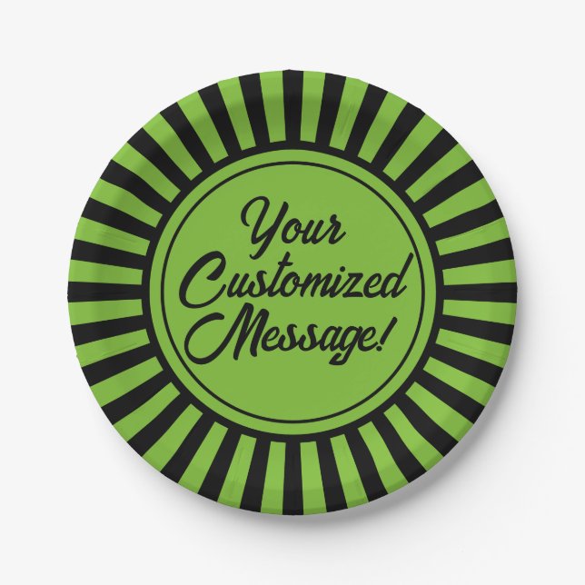 Assiettes En Carton Halloween noir vert (Devant)