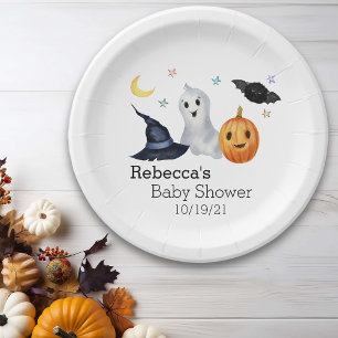 Assiettes En Carton Halloween Octobre Baby shower Ghost Boo