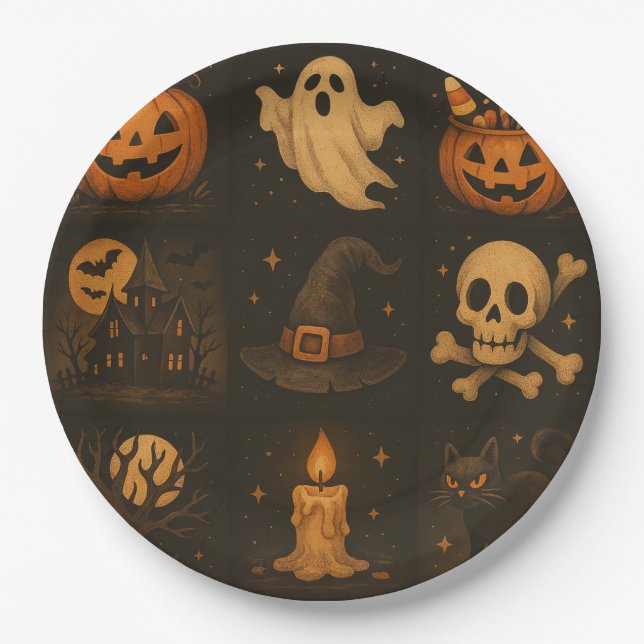 Assiettes En Carton Halloween paper plates (Devant)