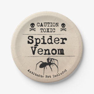 Assiettes En Carton Halloween Poison Spider Vénom Crâne et os
