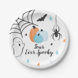 Assiettes En Carton Halloween Quatre jamais Éffrayant Anniversaire Ble